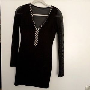 Black sheer jeweled dress